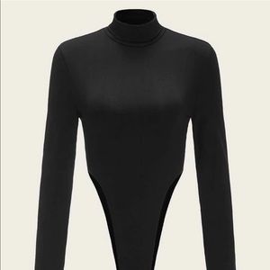 Turtle neck high cut bodysuit